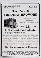 Advertisement for Kodak 'Brownie Folding No 2 Camera'  1904-1907.