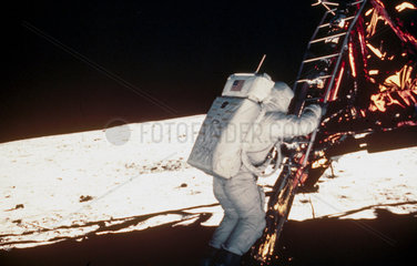 Apollo 11astronaut Edwin ‘Buzz’ Aldrin taking his first step on the Moon  1969.