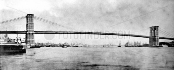 Brooklyn Bridge  New York City  late 19th century.