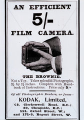 Advertisement for a Kodak 'Brownie' camera  c 1900.