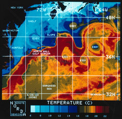Infrared picture the Gulf Stream  1970s.