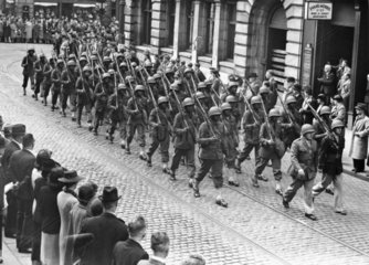 First official appearance of the American Army in Manchester  September 1942.