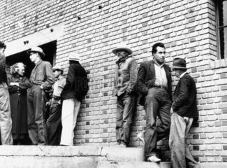 Striking Mexican farm hands applying to the FSA for relief  California  USA  1938.