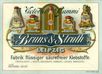 Werbung fuer Klebstoff Victoria-Gummi  1900