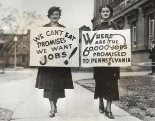 Frauen demonstrieren f_r Arbeitspl_tze in Pennsylvania