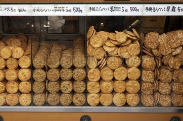 Biscuits in front of a store in Tokyo Japan