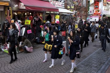 Street and adolescents in the trendy Arajuku Tokyo
