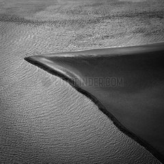 Sand and water Bay of Mont-Saint-Michel France