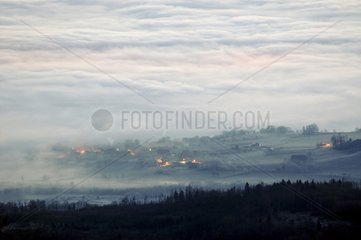 Mist and cloud sea above the Arve Valley France