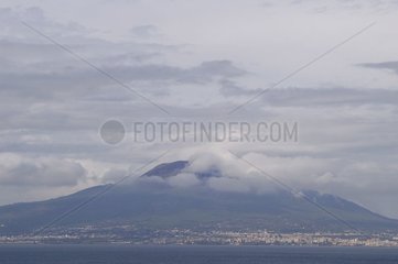 Vesuvius and bay of Nales from Sorrento Italy