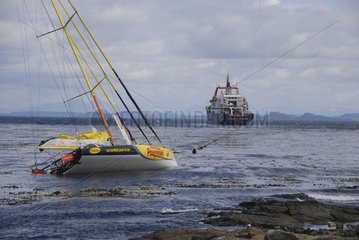 Boat race failed during Vendee Globe Kerguelen Islands