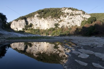 Gorges of the Gardon River in the morning Gard France