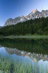 Mirror Lake and the Massif de la Font Sancte-Queyras Alps France