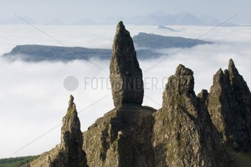 The Old Man of Storr and sea of clouds Skye Scotland