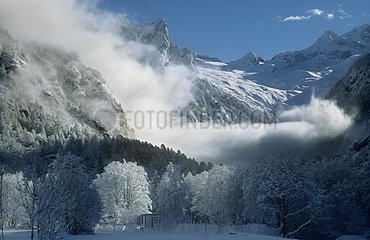 Mello Valley Lombardy Italy Alps in winter