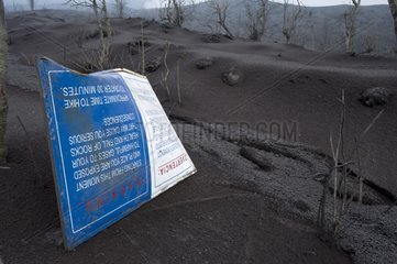 Devastated sign Eruption of Pacaya volcano Guatemala