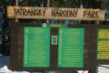 Information Panel of the high TatrasNational Park Slovakia