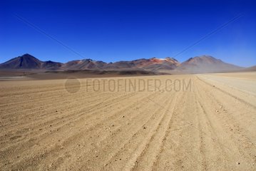 Track and landscape of the Altiplano Bolivia