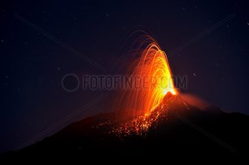 Eruption of the Pacaya volcano in Guatemala