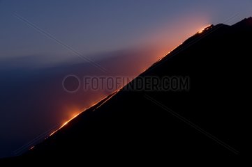 Lava river on the Pacaya volcano in Guatemala