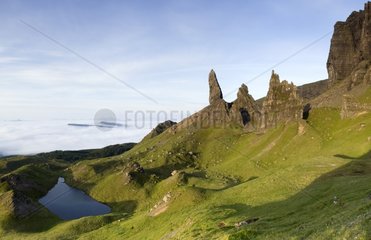 The Old Man of Storr and sea of clouds Skye Scotland