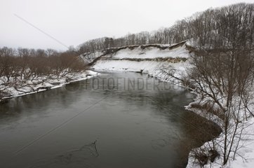 River in the Kushiro Shitsugen NP in winter Japan