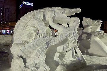 Ice sculpture at the Sapporo Snow Festival Japan
