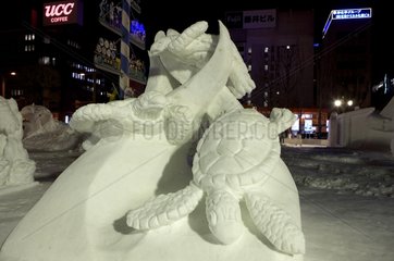 Ice sculpture at the Sapporo Snow Festival Japan
