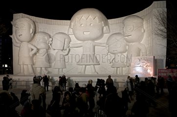 Ice sculpture at the Sapporo Snow Festival in Japan