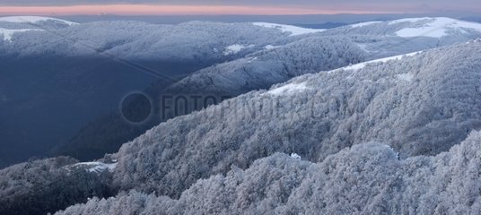 Panoramic view of the High Vosges in inter France