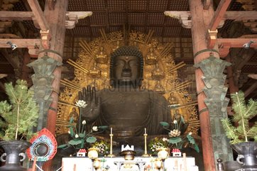 Statue of Buddha in the temple Daibutsuden Todai-ji Japan