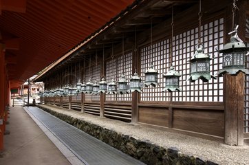 Bronze lanterns of the Kasuga Taisha Shrine in Nara Japan