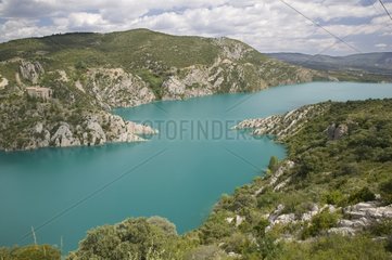Lake near Sanctuary of Torreciudad in Barbastro Spain