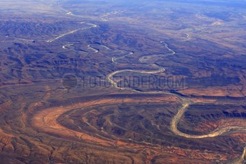 Aerial view of the red center in Australia