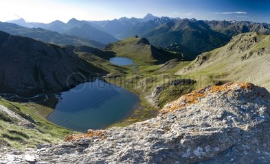 Lake Mezan and small Laus of Malrif Queyras Alps France