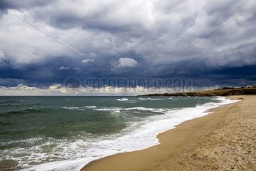 Sand coast of the Black Sea in Bulgaria