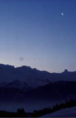 Moon rise in the Alps France