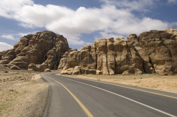 Road on the site Beidah near Petra in Jordan