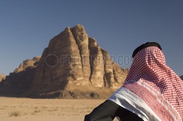 Bedouin in the desert of Wadi Rum Jordan