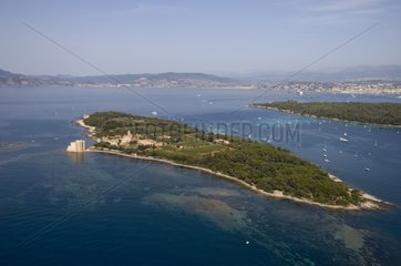 Aerial view of the Ile Saint-Honorat France
