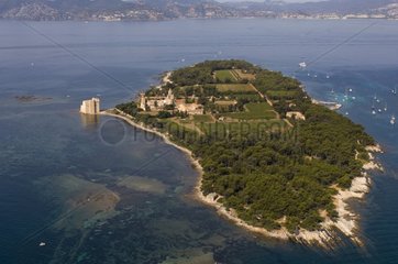 Aerial view of the Ile Saint-Honorat France