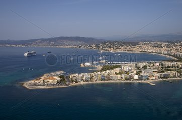 Aerial view of Cap de la Croisette in Cannes France