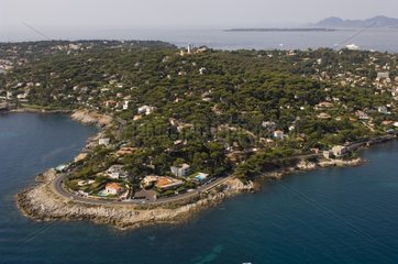 Aerial view of Cap d'Antibes on the Cote d'Azur France