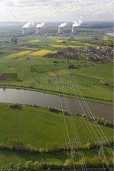 Air shot of the EDF power station in Cattenom France