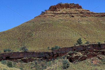 Rock stratum at the top and medium of hill Kimberley
