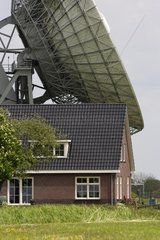Farm with antenna of a geostationary satellite Netherlands