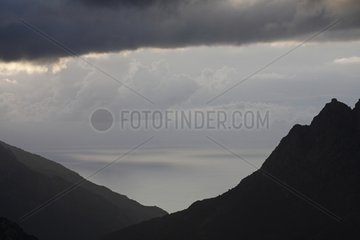 Storm over the Gulf of Porto from Capo d'Orto Corsica France