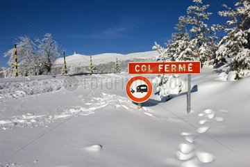 Access road from the summit of Mont Ventoux in the snow