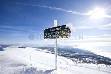 Summit of Mont Ventoux in Snow Provence France