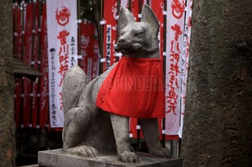 Fox Deity in the Temple of the Fox in Tokyo Japan